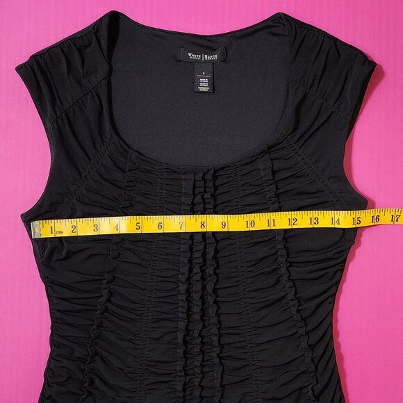 WHBM Black Ruched Top - Size Small - Picture 5 of 7